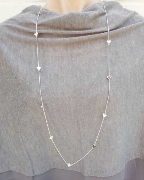 Adjustable Heart Necklace - Silver